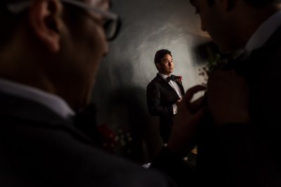 Groom's Quiet Reflection Before the Wedding