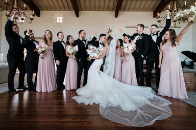 Celebration in Harmony: A Joyful Wedding Party Moment