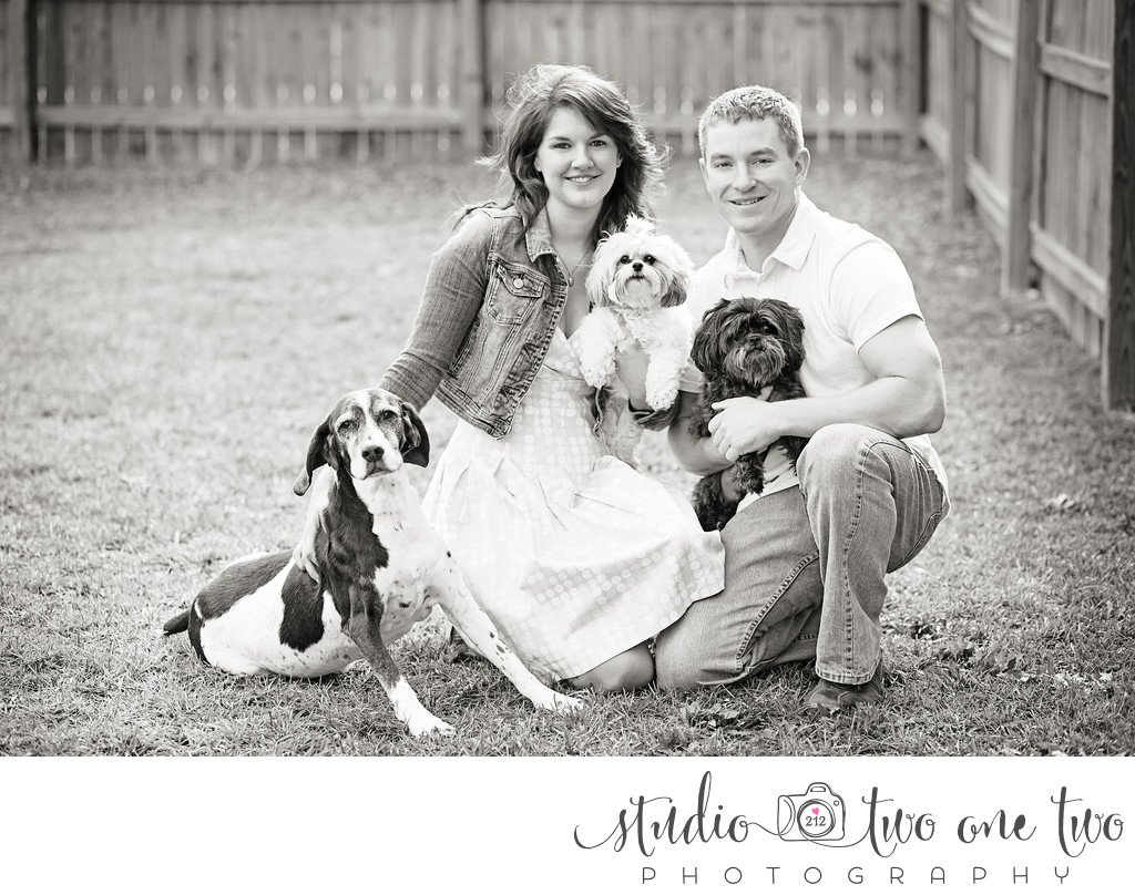 Engagement photos with dogs in Columbia SC