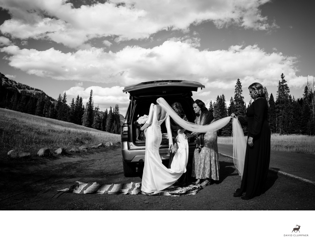 Bride in Yellowstone National Park
