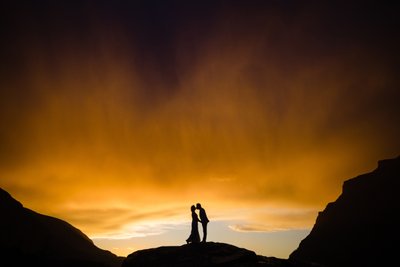 Glacier Park Sunrise Wedding Photo
