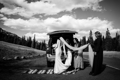 Bride in Yellowstone National Park