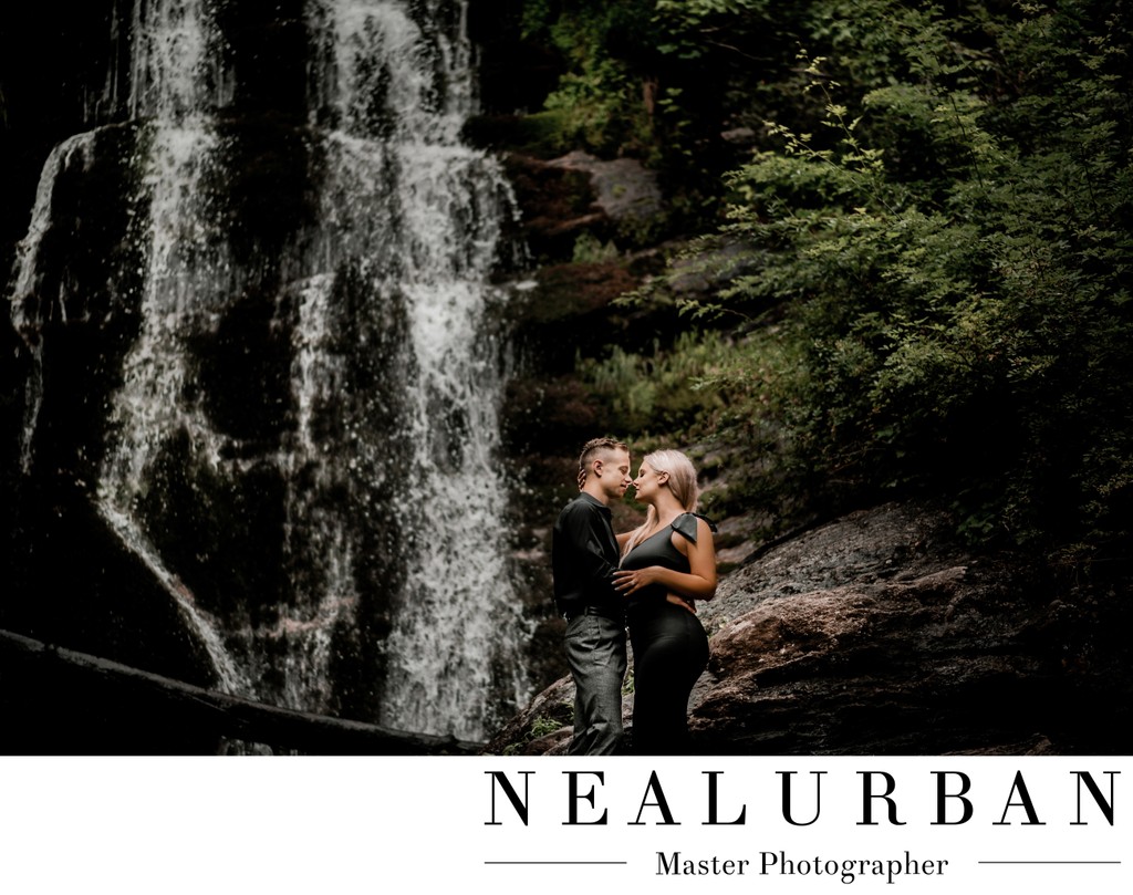 Engagement Session at Toms Creek Falls Asheville NC