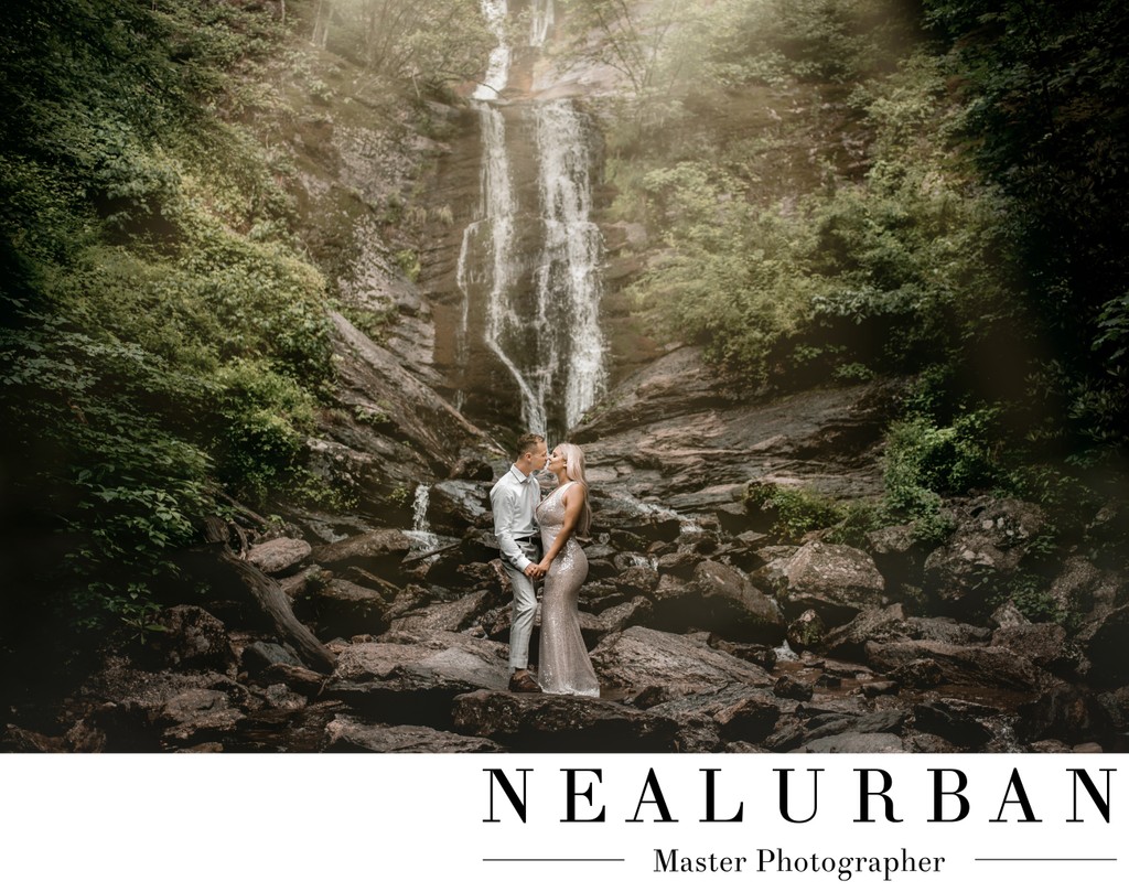 Toms Creek Falls Engagement Session at the Falls