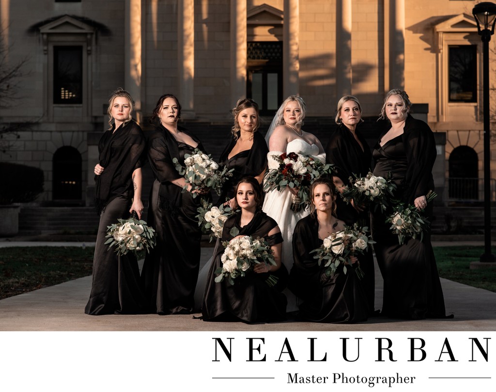 Bride and Bridesmaids UB Science Library Buffalo NY