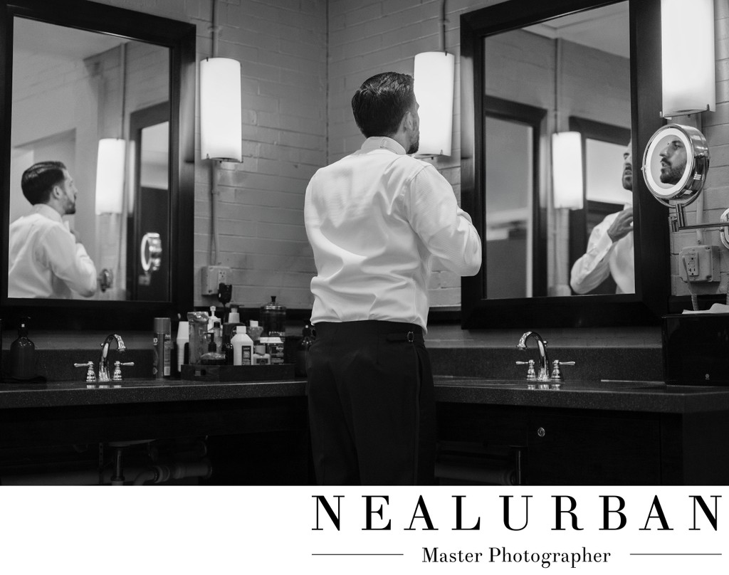 Groom Getting Ready at Buffalo Club Buffalo NY