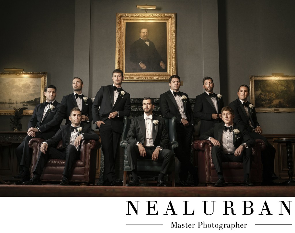 Groom and Groomsmen at the Buffalo Club