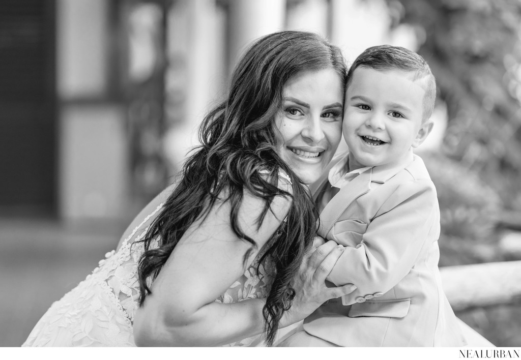 Bride and her son at Villa Gioello Amalfi Coast Italy