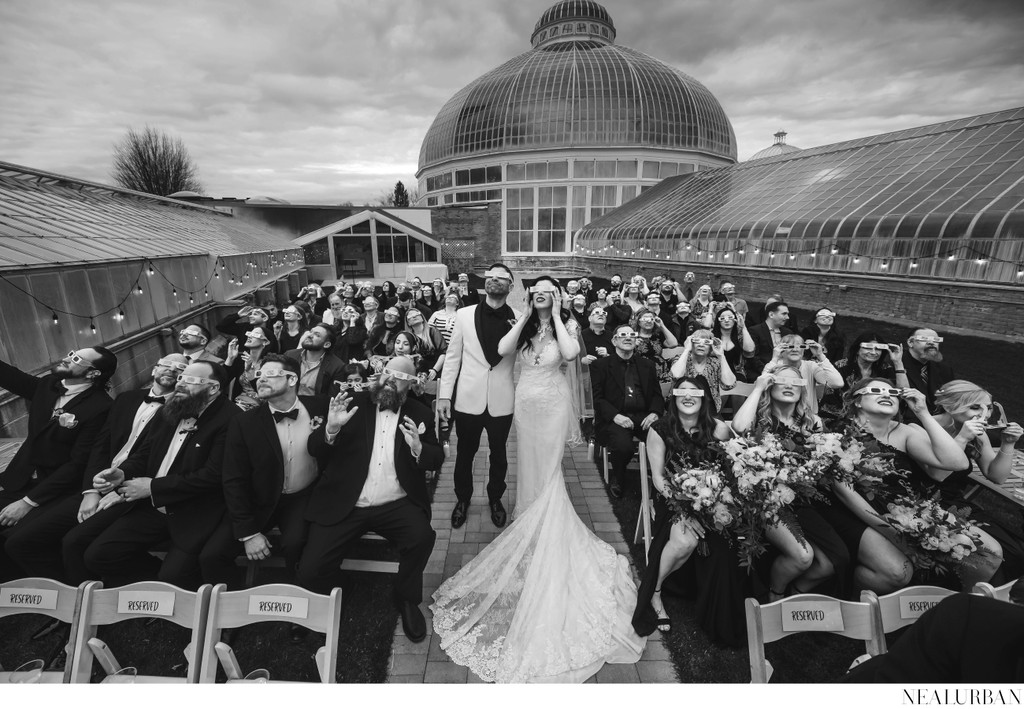 Solar Eclipse Wedding Buffalo Botanical Gardens