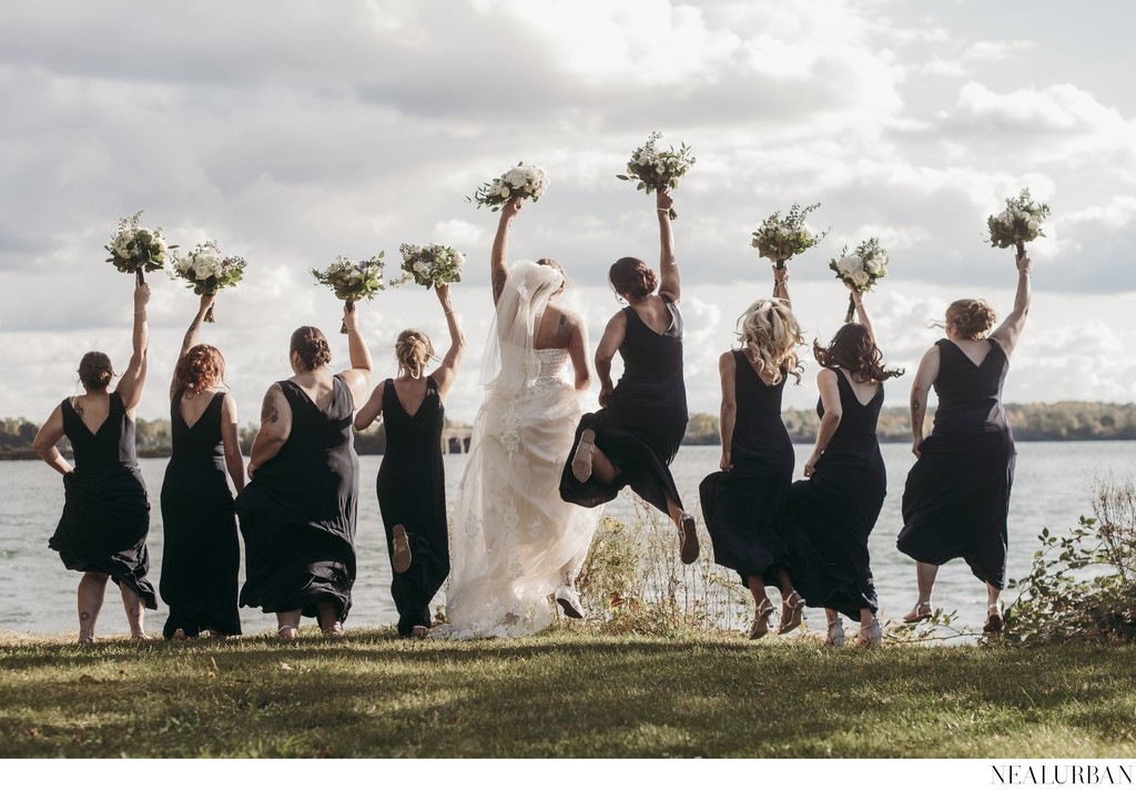 Bride and Bridesmaids at Niagara Falls State Park