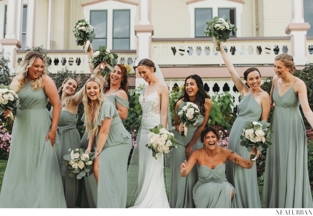 Bride and Bridesmaids at Athenaeum Hotel Chautauqua