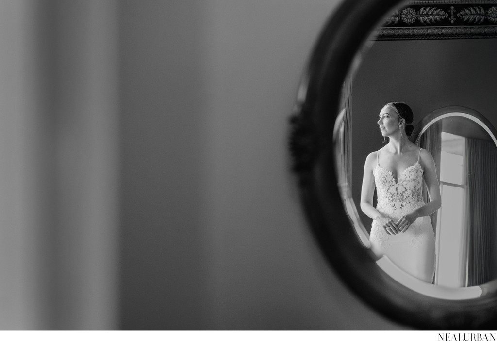 Bride in the Mirror at Athenaeum Hotel Chautauqua NY