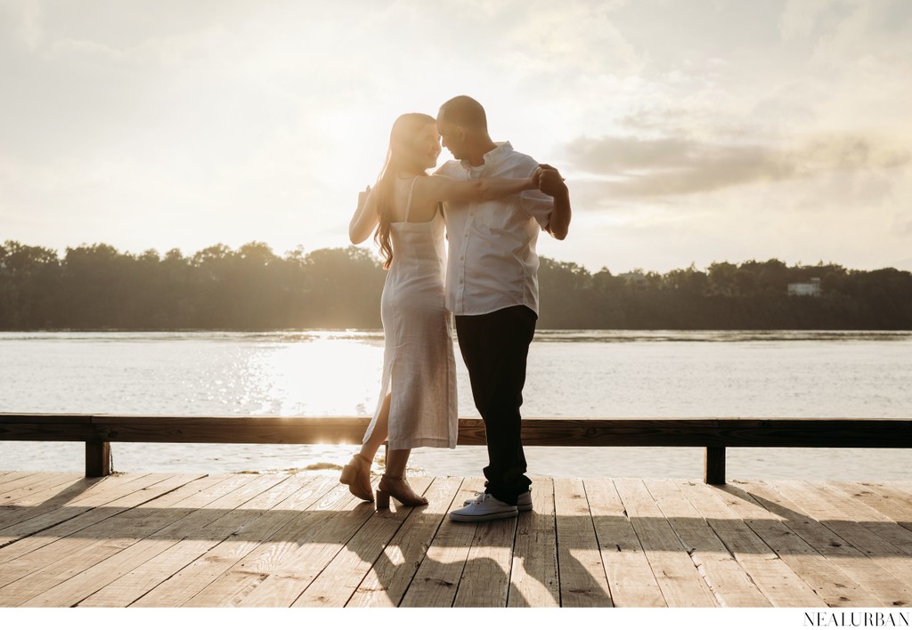 Engagement Session Dance on the Boat Docks