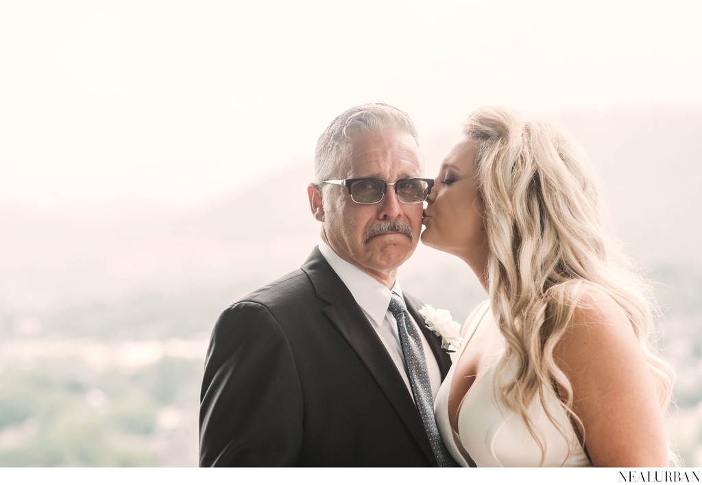 Bride and Her Father Blue Ridge Mountain Wedding