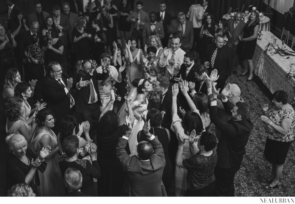 Dance Party Kiss Bride and Groom at Statler Buffalo