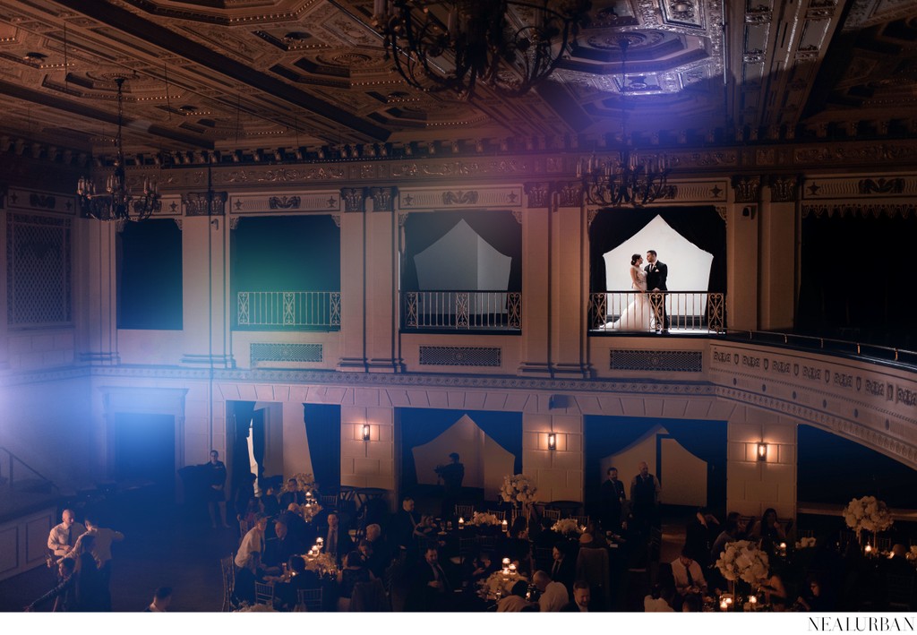 Bride and Groom at Forbes Theater Reception