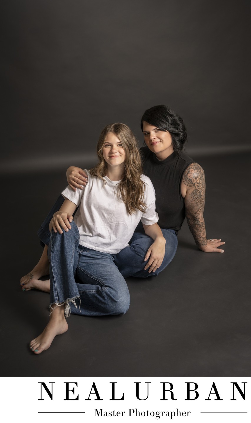 Mother & Daughter Casual Studio Photo