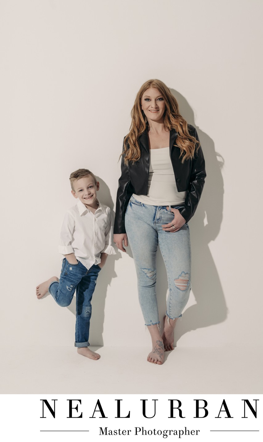 Cool Mother Son Studio Portrait