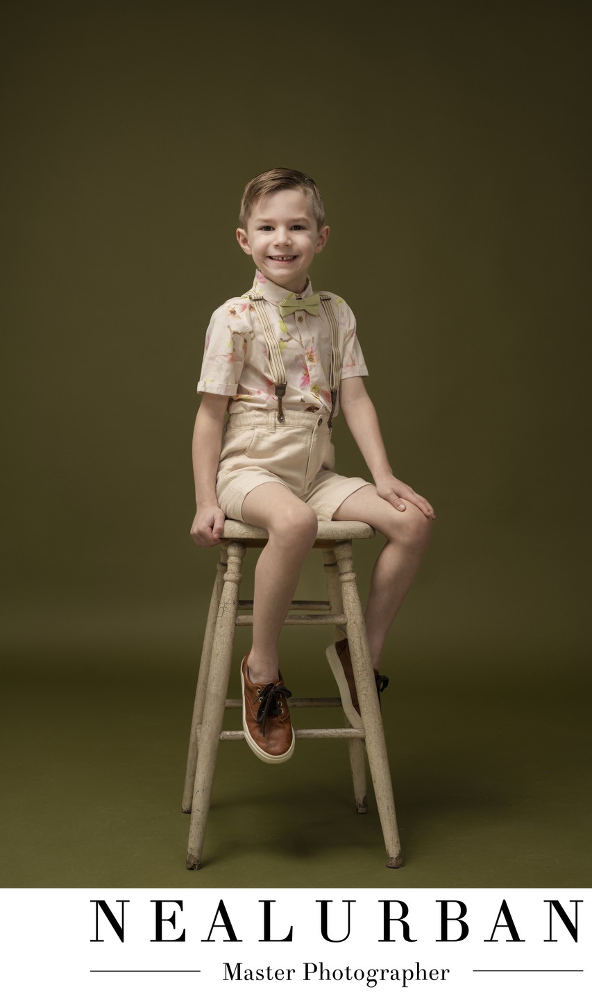 Dapper Little Boy Studio Portrait