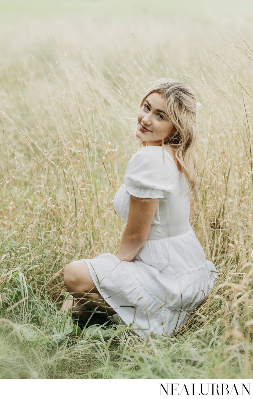 Senior Photos in Tall Wispy Grass