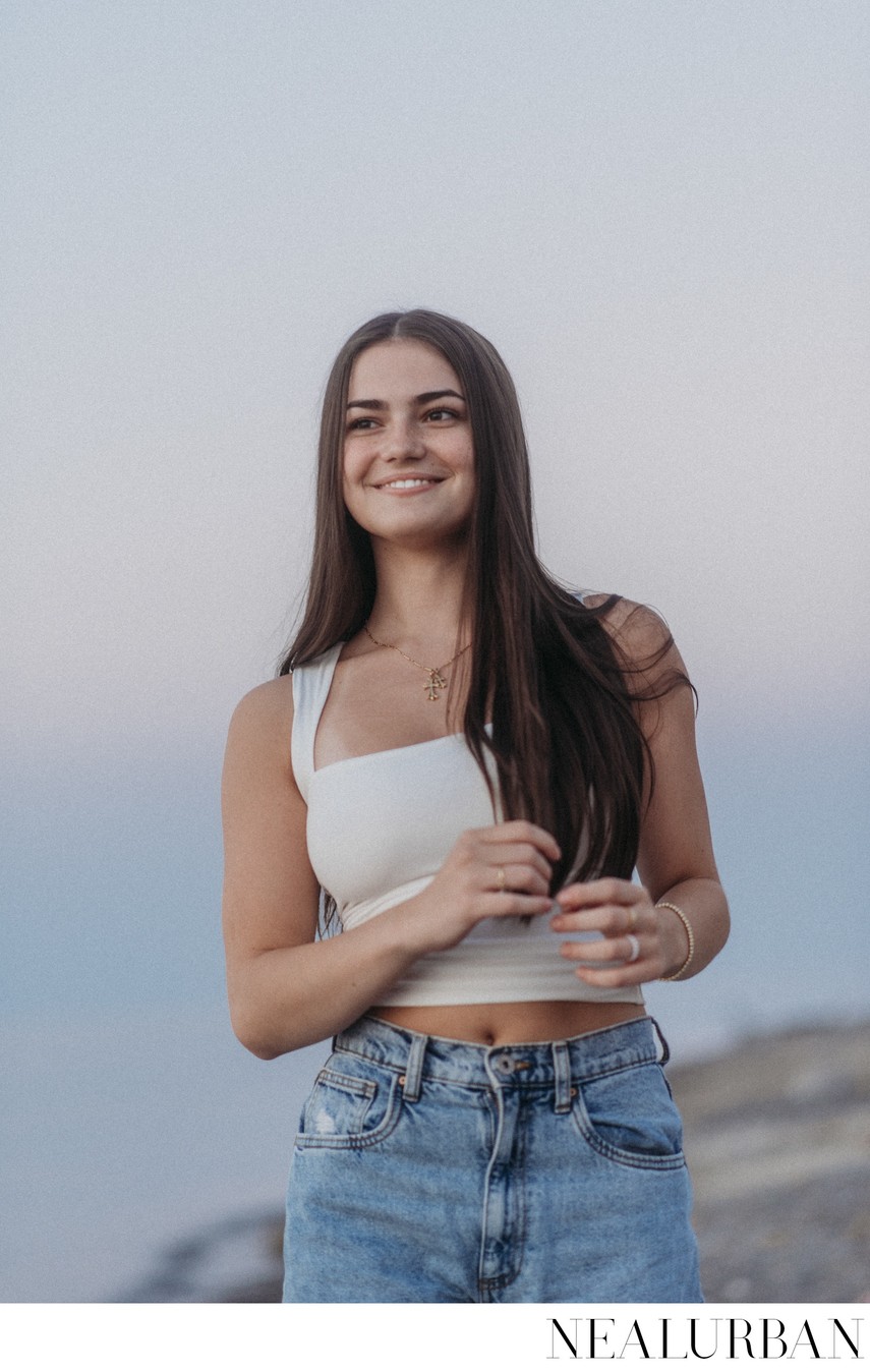 Blue Hour Senior Beach Session