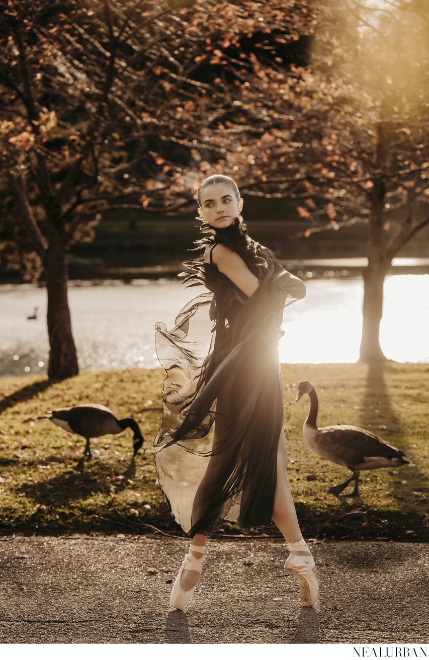 Black Swan Ballerina at Forest Lawn Cemetary