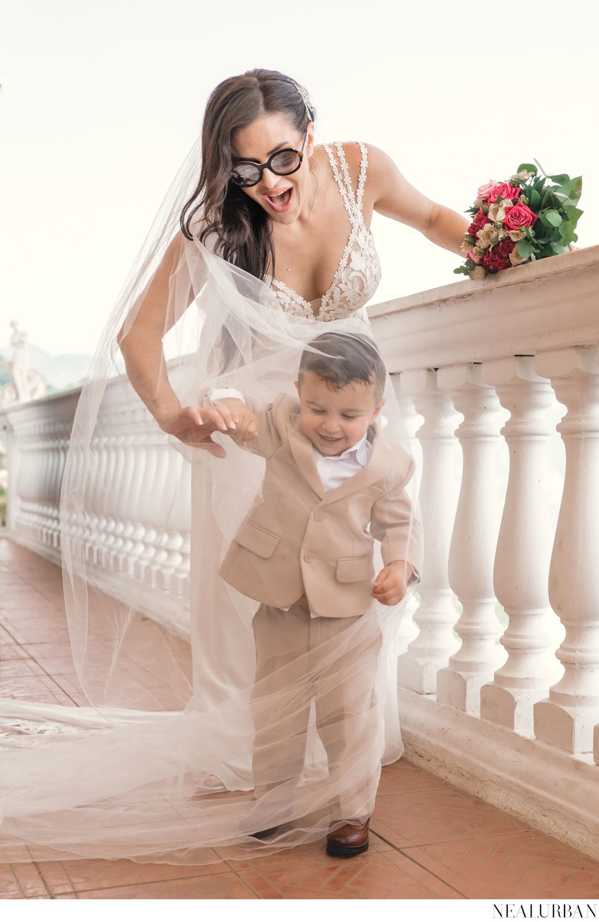 Amalfi Coast Wedding Bride and her Son 