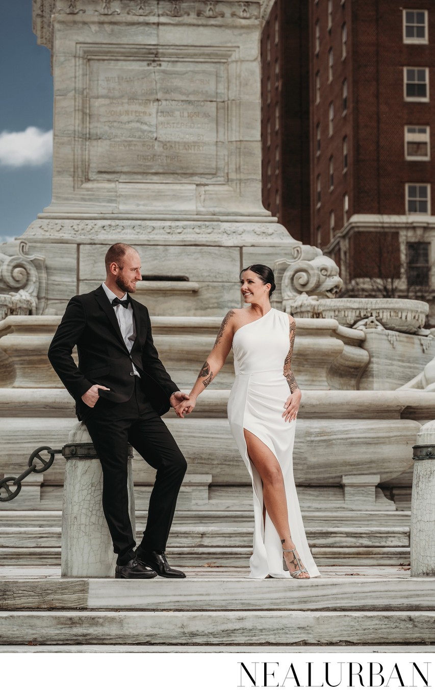 Fashion Engagement Session Niagara Square Buffalo NY