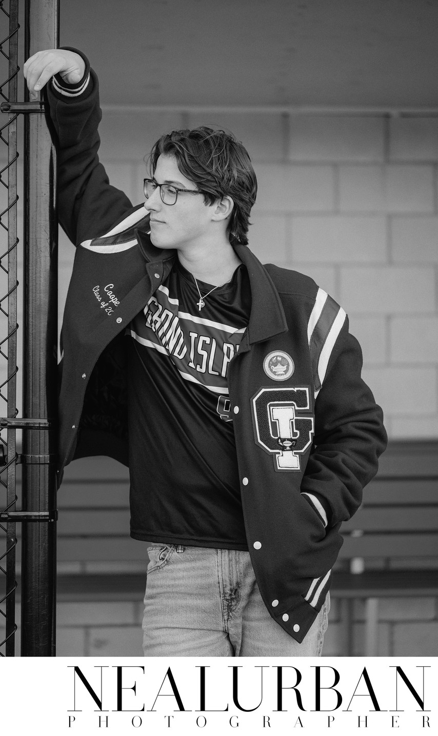 Casual high school baseball senior photos
