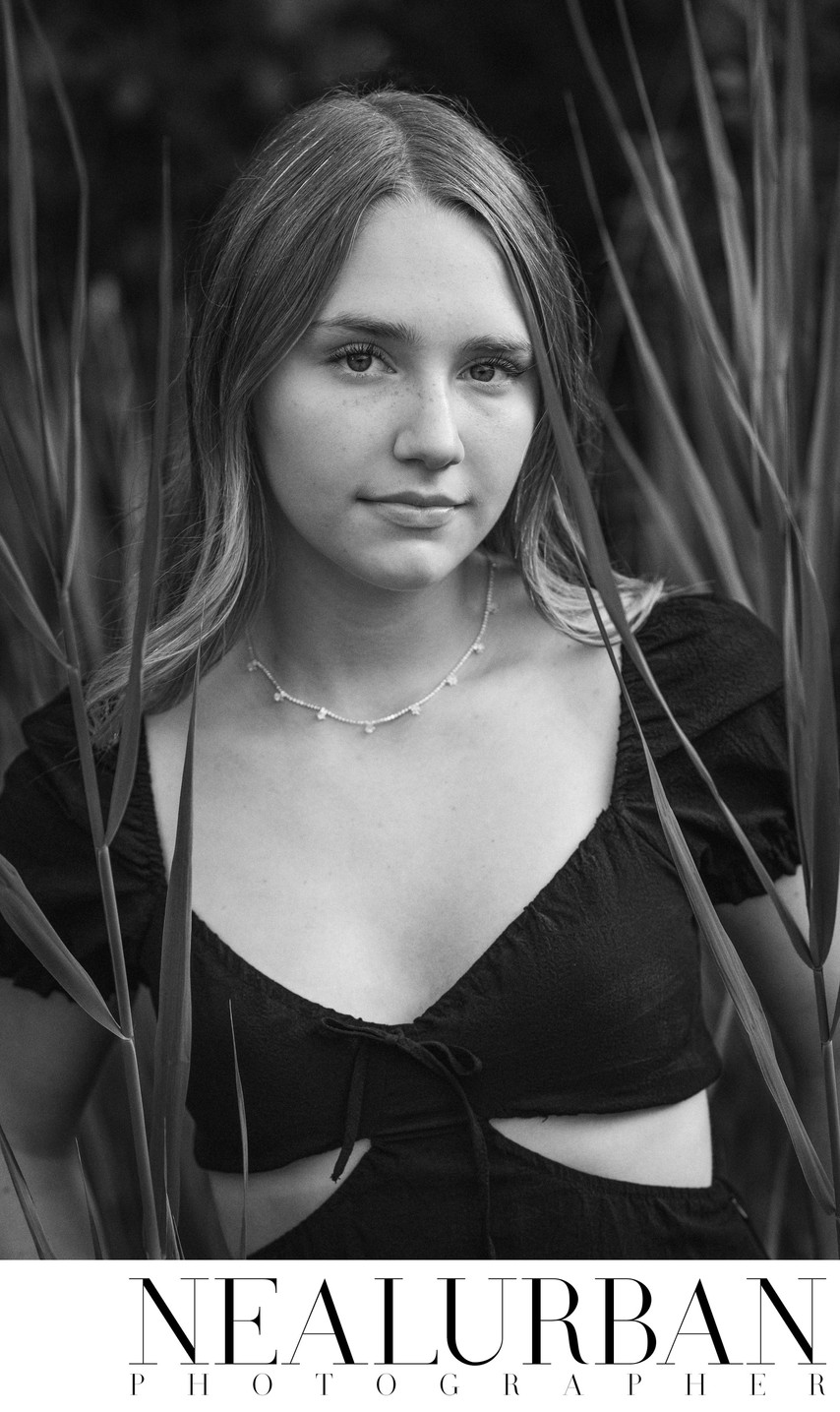 Senior Headshot in Tall Grass