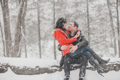 buffalo engagement photography in the snow at delaware park