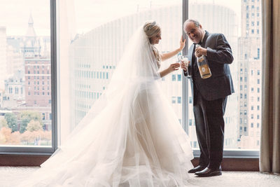 Bride with her Father at the Avant Building