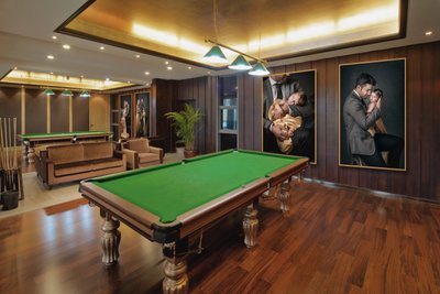 interior of modern billiard room