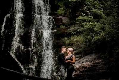 Engagement Session at Toms Creek Falls Asheville NC