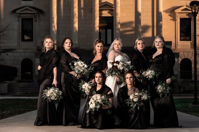 Bride and Bridesmaids UB Science Library Buffalo NY