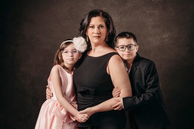 Mom, Son, & Daughter Studio Photo