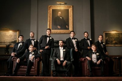 Groom and Groomsmen at the Buffalo Club