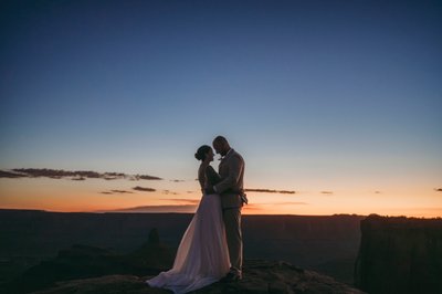 Blue Hour Bride and Groom Moab Desert