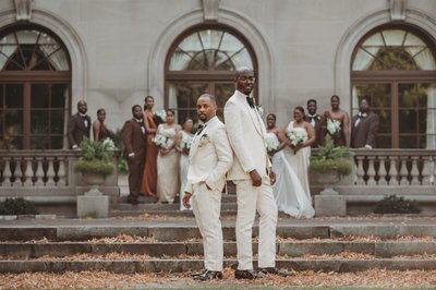 Grooms and Wedding Party at the Knox Mansion Buffalo