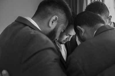 Sibling Moment of Groom and Groomsmen Cabo San Lucas