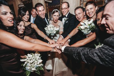 Wedding Party Huddle in NYC