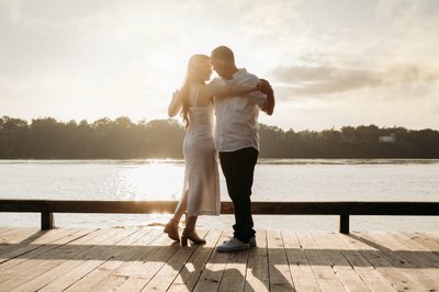 Engagement Session Dance on the Boat Docks