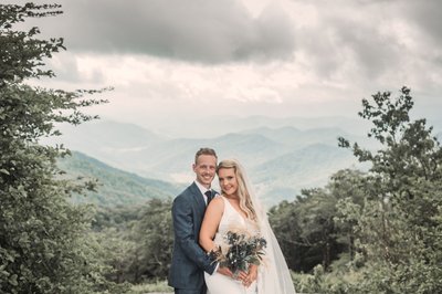 Blue Ridge Mountains NC Bride and Groom