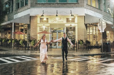 Bride and Groom at Isla Bistro Asheville NC