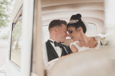 Bride and Groom Portraits in Rolls Royce