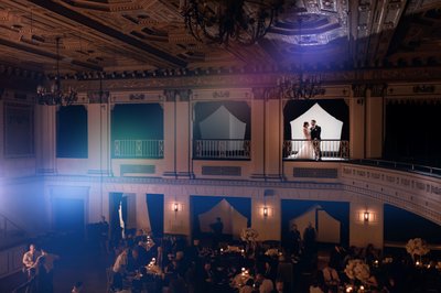 Bride and Groom at Forbes Theater Reception