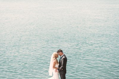 Bride and Groom at the waterfront