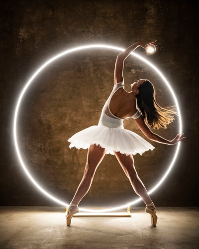 Ring Light Ballerina in Studio