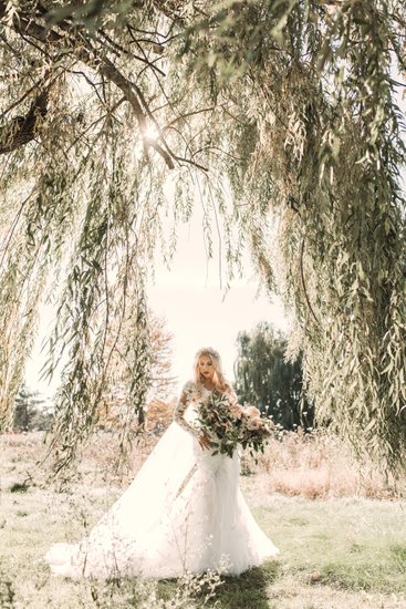Vintage Bride Under the Willow Trees