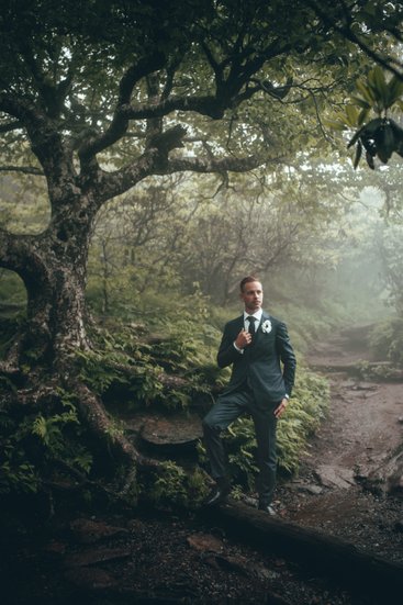 Grooms Portrait at Blue Ridge Mountains Asheville NC